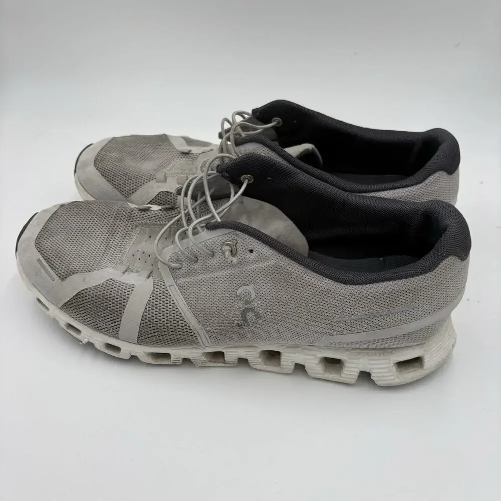 On Cloud Men’s Size 12 Waterproof Running Gray And White Athletic Sneakers Used